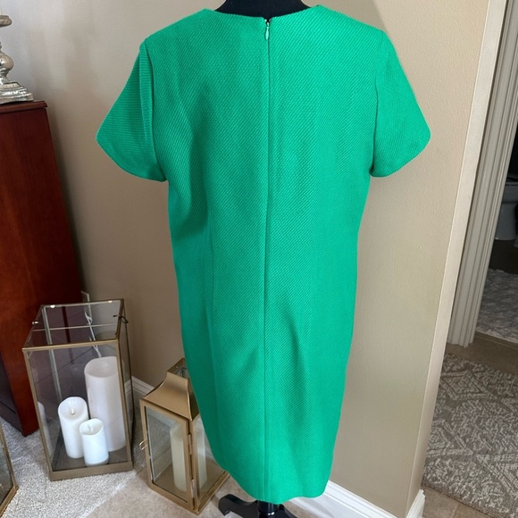 Ann Taylor Tweed Pocket Shift Green Short Sleeve Dress - Picture 4 of 4